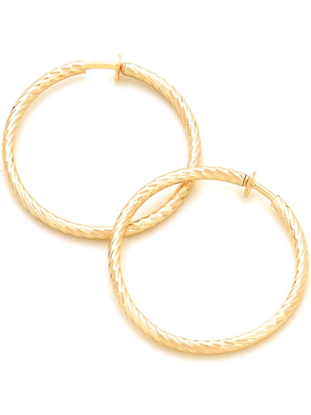 Hypo Allergenic Gold Plated Hard to Find 1.10" Hoop Clip on Earrings